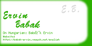 ervin babak business card